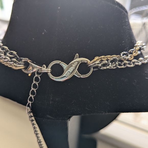 🏷️ LIA SOFIA Statement Necklace 3 Strands/ Separate Or Wear Together - Picture 6 of 6